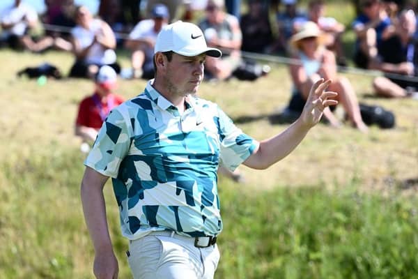 Bob MacIntyre acknowledges the crowd after holing a putt during the third round of the Made in HimmerLand at Himmerland Golf & Spa Resort in Denmark. Picture: Octavio Passos/Getty Images.