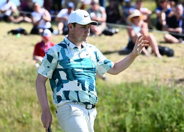 Bob MacIntyre acknowledges the crowd after holing a putt during the third round of the Made in HimmerLand at Himmerland Golf & Spa Resort in Denmark. Picture: Octavio Passos/Getty Images.