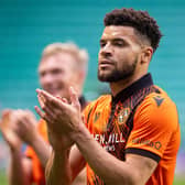 Max Biamou made his Dundee United debut against Hibs.