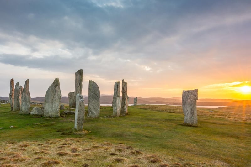 Scotland's most famous stone circle, the standing stones at Calanais are thought to have been erected during the late Neolithic era, some 4,500 years ago. The circle consists of thirteen stones with a monolith close to the centre.