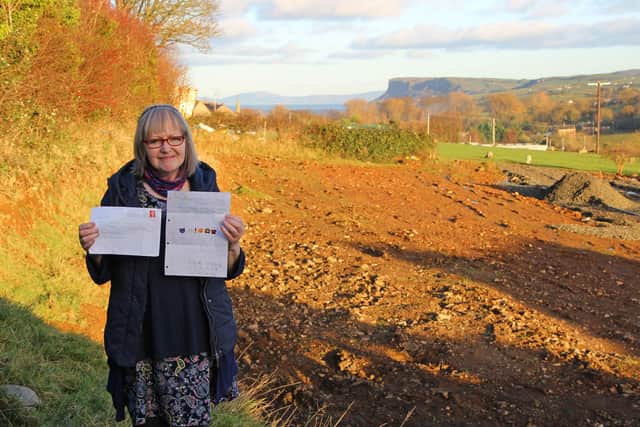 Anne Kelly of herself with a letter from her granddaughter Cora Kelly Bell, who decided to set a special challenge for the postal service. Family Handout/PA Wire