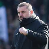 Celtic manager Ange Postecoglou shows his satisfaction at full time of the 3-1 win at Livngston that ensured he has a 70% record for his first 50 games at the club helm. (Photo by Craig Foy / SNS Group)