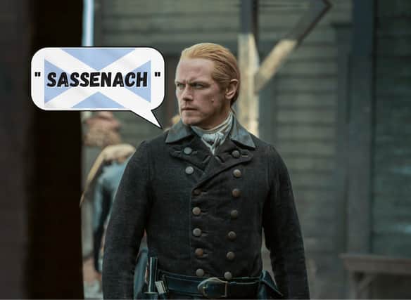 Sasannach is the Scottish Gaelic word for an Englishman, the word 'Sassenach' used in the Outlander show is derived from it.