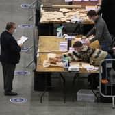 The Alba Party's leader, Alex Salmond, watches votes being counted in Aberdeen. Picture: Andrew Milligan/PA