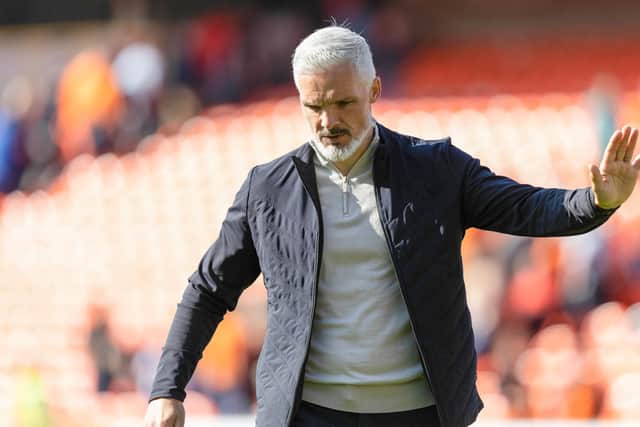 Jim Goodwin had managed to guide United off the bottom of the table but they have lost both games since the split. (Photo by Ross Parker / SNS Group)