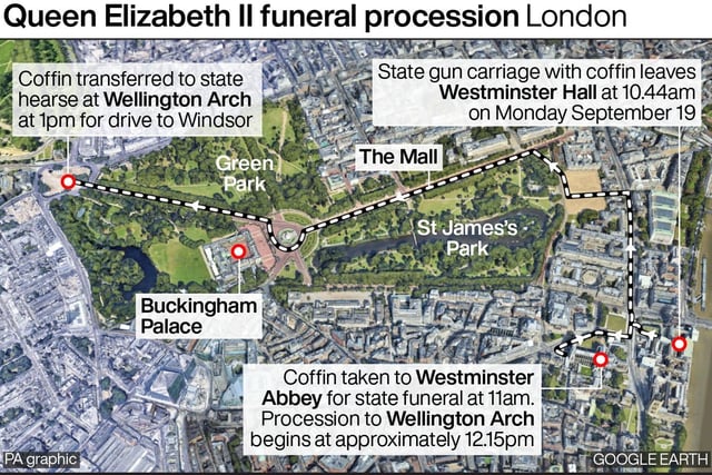 This is how Queen Elizabeth II's funeral procession London will unfold.