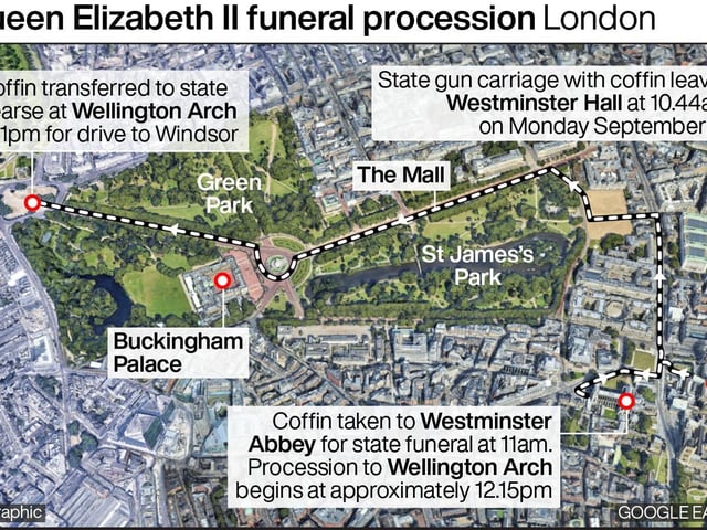 This is how Queen Elizabeth II's funeral procession London will unfold.