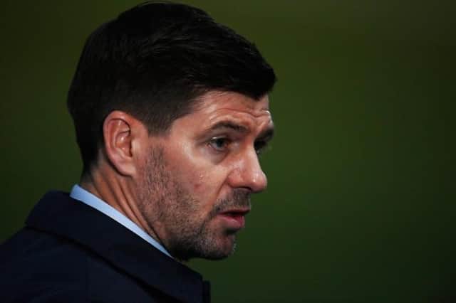 Steven Gerrard looks on as his Rangers side defeat Falkirk 4-0 to reach the quarter-finals of the Betfred Cup. (Photo by Rob Casey / SNS Group)