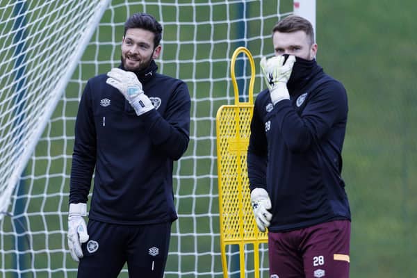 Craig Gordon, left, and Zander Clark are vying for places in the Scotland squad.