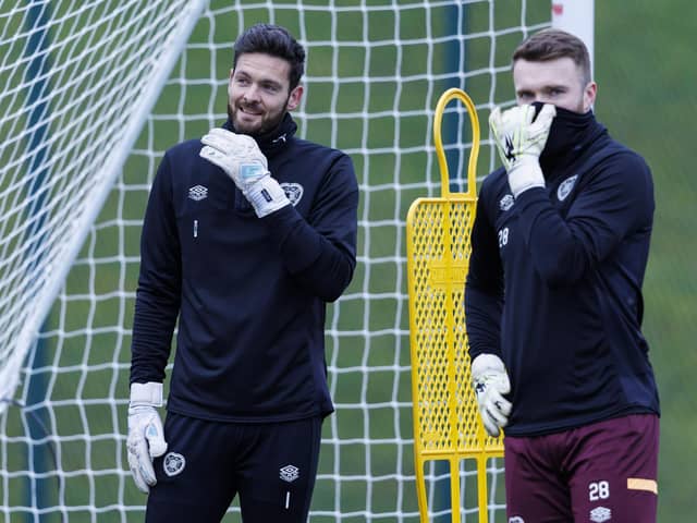 Craig Gordon, left, and Zander Clark are vying for places in the Scotland squad.