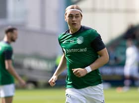 Hibs striker Elias Melkersen could be back in the side for Saturday's match against Aberdeen. Photo by Alan Harvey / SNS Group