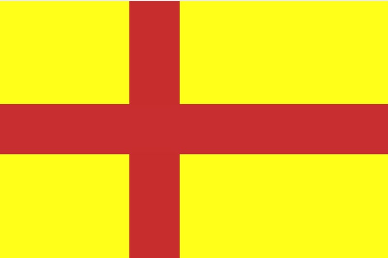 This was a former yet unofficial flag used for Orkney which features the cross of St Magnus, it was denied formal recognition by Lord Lyon in 2001.