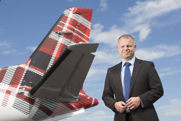 Loganair chief executive Jonathan Hinkles described the air traffic control charge increase as "rapacious". (Photo by Loganair)