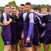 Will Fish and the Hibs players prepare for Saturday's match against St Johnstone.