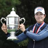 A Lim Kim of Korea poses with the trophy after winning the 75th US Women's Open at Champions Golf Club in Houston, Texas. Picture: Jamie Squire/Getty Images