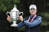 A Lim Kim of Korea poses with the trophy after winning the 75th US Women's Open at Champions Golf Club in Houston, Texas. Picture: Jamie Squire/Getty Images