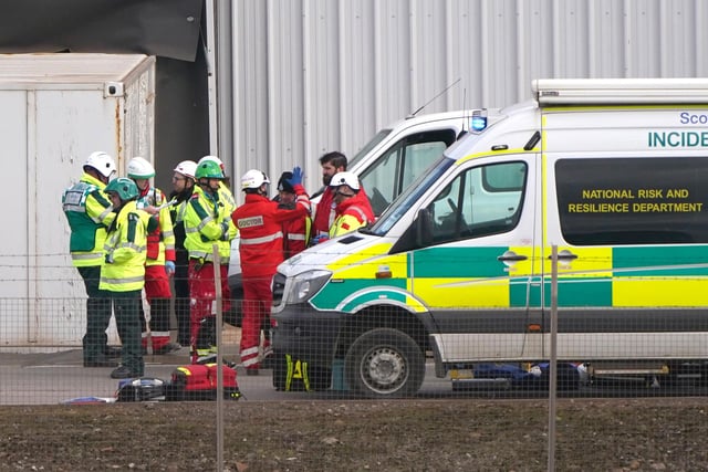 The incident sparked a a multi-agency response, with the Scottish Ambulance Service and Scottish Fire and Rescue also in attendance