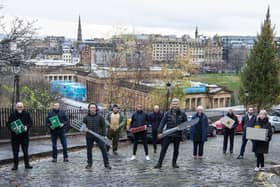 Scottish food stars Tom Kitchin, Martin Wishart, Carina Contini, James Thomson, Nic Wood, Stefano Pieraccini, Scott Smith, Michele Civiera, Mark Alston, Katie O’Brien and Andrew Radford got together last year to boost eating out in Scotland (Picture: Lisa Ferguson)