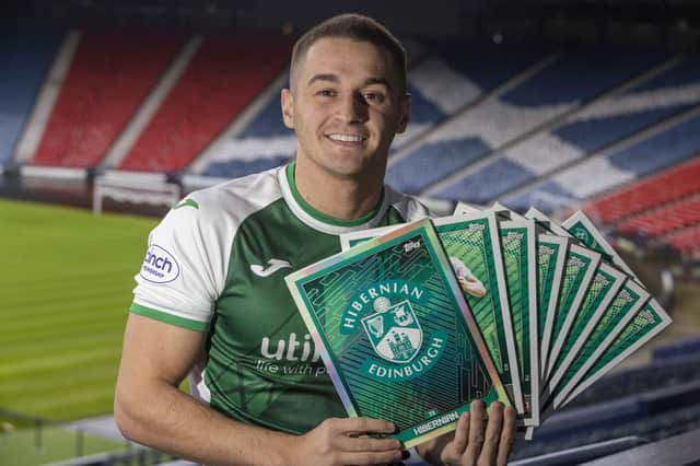Hibs midfielder Kyle Magennis helped launch the new 2022/23 SPFL Match Attax Collection, on sale now in Scottish retailers and via Topps.com.