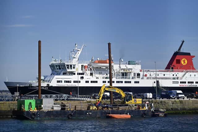 MV Caledonian Isles awaiting repair in Troon on Thursday. Picture: John Devlin