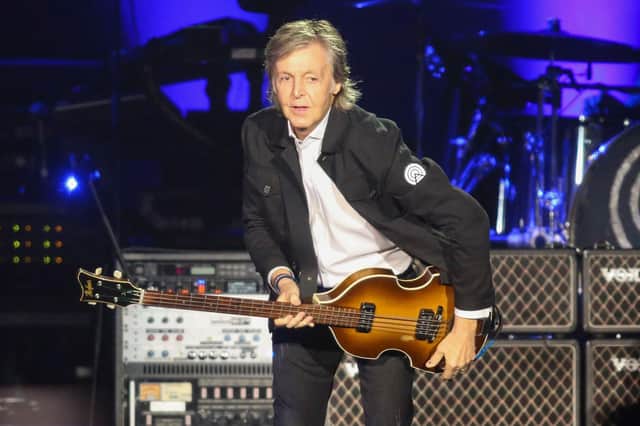 Paul McCartney in concert at Dodger Stadium, Los Angeles, in July 2019