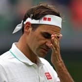 Roger Federer groans as another volley goes uncharacteristically awry