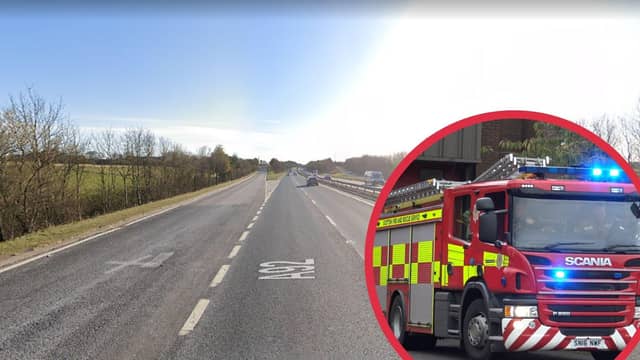 A car is on fire on A92 lochgelly offslip towards Cowdenbeath in Fife.