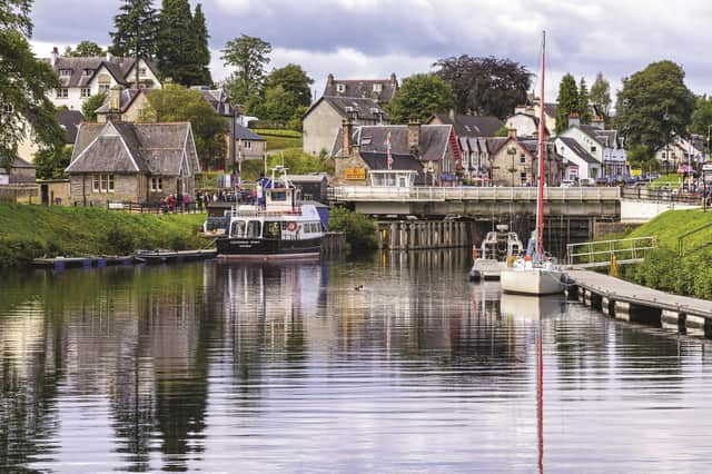 The Canal connects the Scottish east coast at Inverness with the west coast at Corpach near Fort William. Copyright (c) 2017 Checco2/Shutterstock