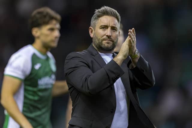 Hibs manager Lee Johnson is keen to strike the right balance between loans and signed players. (Photo by Ewan Bootman / SNS Group)