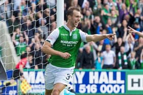 Steven Whittaker scoring on his first game back at Hibs under the ultra-demanding Neil Lennon in 2017.
