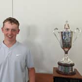 Niall Shiels Donegan's smile says it all as he poses with the Hawaiian State Amateur Championship trophy.