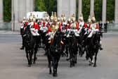 LONDON, ENGLAND - SEPTEMBER 19: Gentlemen at Arms ahead of the State Funeral of Queen Elizabeth II at Wellington Arch on September 19, 2022 in London, England. Elizabeth Alexandra Mary Windsor was born in Bruton Street, Mayfair, London on 21 April 1926. She married Prince Philip in 1947 and ascended the throne of the United Kingdom and Commonwealth on 6 February 1952 after the death of her Father, King George VI. Queen Elizabeth II died at Balmoral Castle in Scotland on September 8, 2022, and is succeeded by her eldest son, King Charles III.  (Photo by David Ramos/Getty Images)