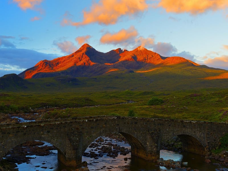 If you have ever found a shop selling postcards of the Isle of Skye then it is likely you've already seen this location. Sligachan is located where the Black Cuillin meets the western seaboard and it is one of the quintessential views of the Isle of Skye that no visiting couple should miss.