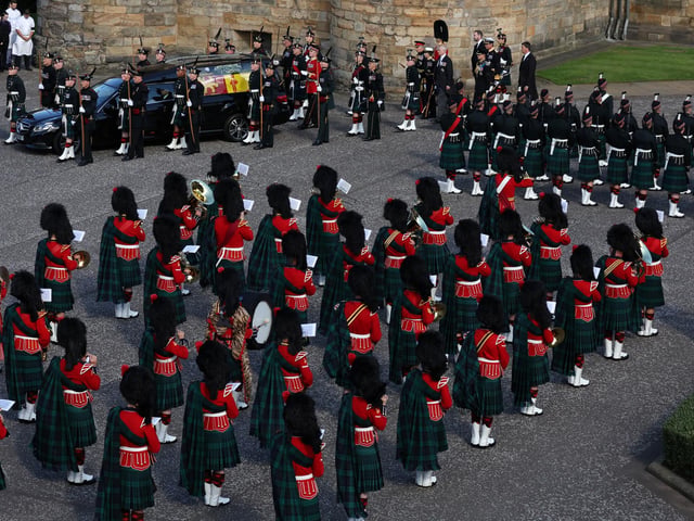 King Charles III, the Princess Royal, the Duke of York and the Earl of Wessex walk behind Queen Elizabeth II's coffin during the procession from the Palace of Holyroodhouse to St Giles' Cathedral, Edinburgh. Picture date: Monday September 12, 2022.
