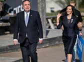 Alba Party Leader and former First Minister Alex Salmond and former SNP MP Tasmina Ahmed-Sheikh, who jointly runs the production company behind Mr Salmond's RT programme, which he cancelled after the Russian invasion of Ukraine.