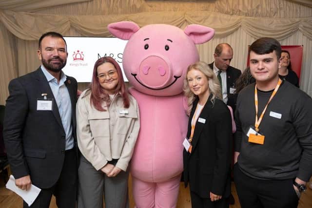 L-R: Stuart Machin CEO M&S, Daisy Smith from M&S Bury the Rock, Jessica Black from Metro Centre and Frankie Fraser from M&S Glasgow Fort