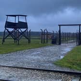 Auschwitz – Birkenau II camp, rows of destroyed and damaged blocks.