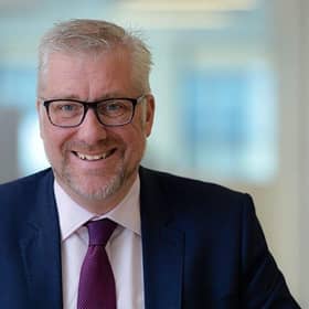 SFE's CEO Sandy Begbie welcomes Dufrain to the representative body for Scotland’s financial services industry. Picture: contributed.