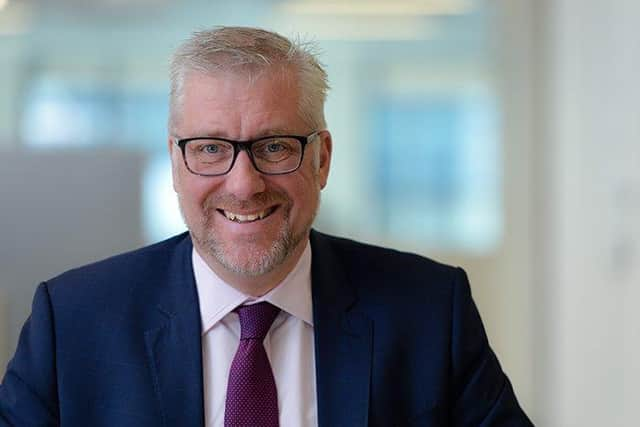 SFE's CEO Sandy Begbie welcomes Dufrain to the representative body for Scotland’s financial services industry. Picture: contributed.