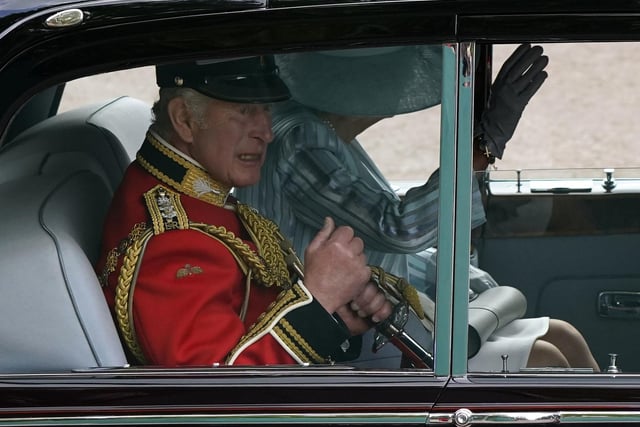 The Prince of Wales leaves Buckingham Palace for the Trooping the Colour ceremony at Horse Guards Parade.