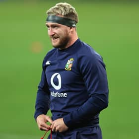 Stuart Hogg did some training on the pitch ahead of the Lions' match against South Africa A. Picture: David Rogers/Getty Images