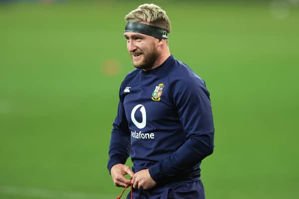 Stuart Hogg did some training on the pitch ahead of the Lions' match against South Africa A. Picture: David Rogers/Getty Images