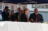 Nicola Sturgeon at a launch ceremony for the MV Glen Sannox in 2017 (Picture: Andrew Milligan/PA)