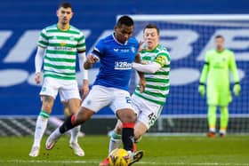 Alfredo Morelos, pictured in action against Celtic's Callum McGregor at Ibrox, is sure to be the subject of fresh speculation during the January transfer window. (Photo by Alan Harvey / SNS Group)