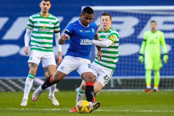 Alfredo Morelos, pictured in action against Celtic's Callum McGregor at Ibrox, is sure to be the subject of fresh speculation during the January transfer window. (Photo by Alan Harvey / SNS Group)