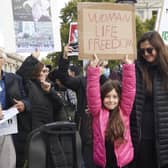 People gather in solidarity with those protesting in Iran, following the death of Mahsa Amini, 22, after she was arrested for not wearing her hijab correctly (Picture: Alex McBride/Getty Images)