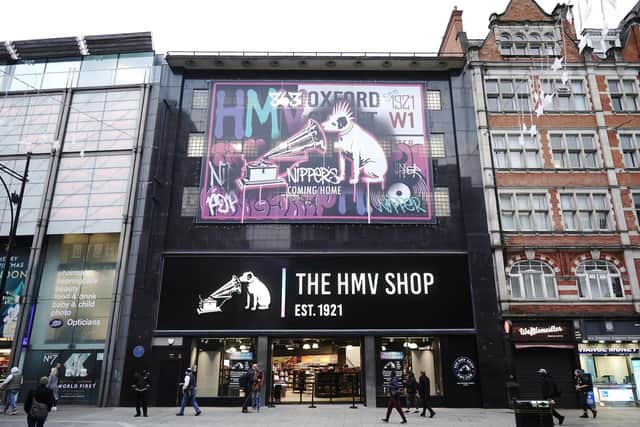 A general view of the HMV store on Oxford Street in London