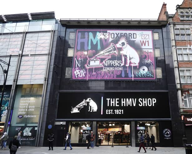 A general view of the HMV store on Oxford Street in London