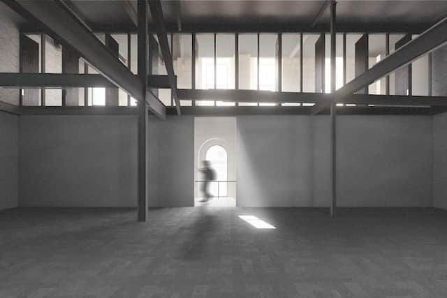 Visualisation of the new warehouse space at the Fruitmarket PIC: Courtesy Reiach and Hall Architects