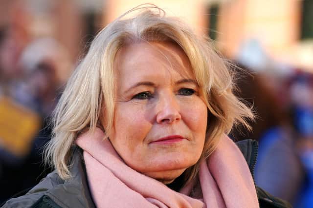 Royal College of Nursing (RCN) General Secretary Pat Cullen joins members of the RCN on the picket line outside Leeds General Infirmary